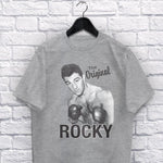 Original Rocky adult grey t-shirt on a hanger