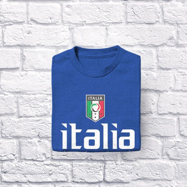 Italia Soccer adult navy t-shirt folded