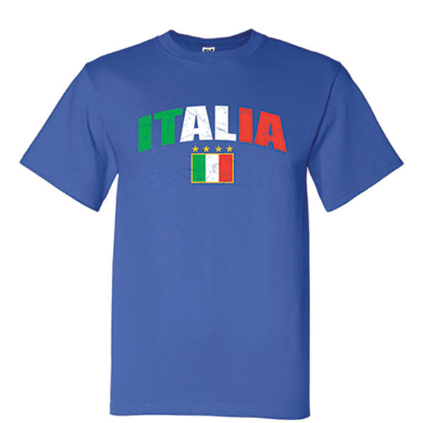 Italia Distressed Soccer Royal Blue T-Shirt
