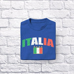 Italia Distressed Soccer adult navy t-shirt folded