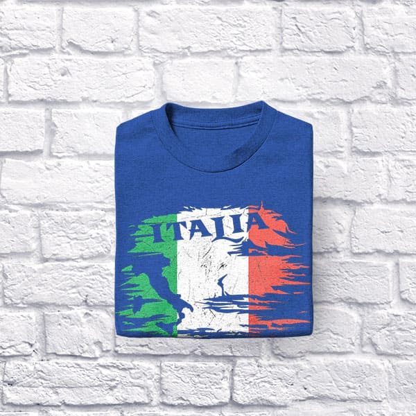 Italia Paint with Boot adult navy t-shirt folded