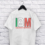 IBM Italian by Marriage adult white t-shirt on a hanger