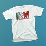 IBM Italian by Marriage adult white t-shirt on a table