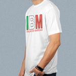 IBM Italian by Marriage adult white t-shirt on a man side view