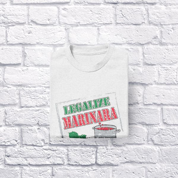 Legalize Marinara adult white t-shirt folded