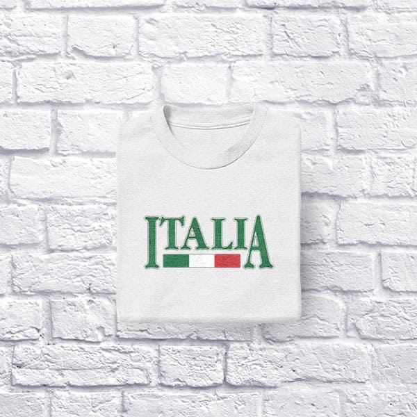 Italia adult white t-shirt folded