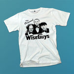 Original Wise Guys adult white t-shirt on a table