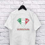 Super Papa adult white t-shirt on a hanger