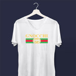 Gnocchi ladies v-neck white t-shirt on a hanger