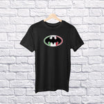 Batman youth black t-shirt on a hanger