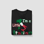 I’m a little Italian youth black t-shirt folded