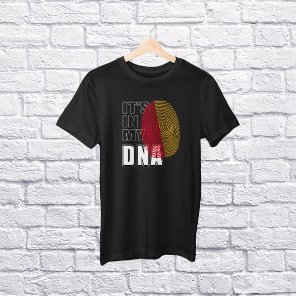 It's in my DNA Sicilian youth black t-shirt on a hanger