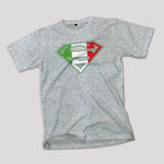 Superman youth gray t-shirt on a table