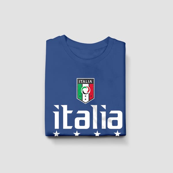 Italia soccer youth navy t-shirt folded