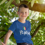 Italia soccer youth navy t-shirt on a boy