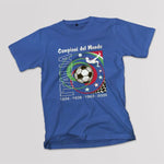 Campioni del Mondo youth navy t-shirt on a table