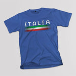 Italia dots youth navy t-shirt on a table