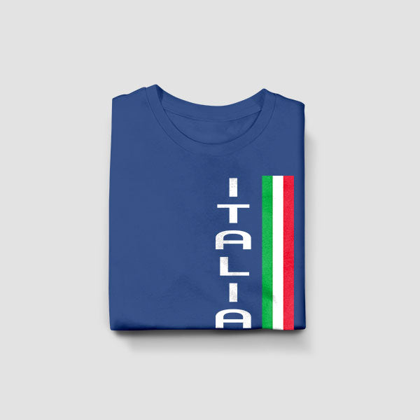 Vertical Italia youth royal blue t-shirt folded