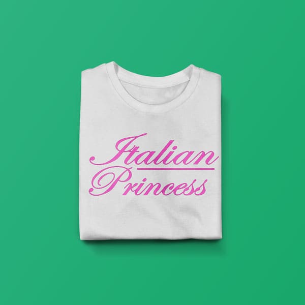 Pink Italian princess youth girls pink t-shirt folded