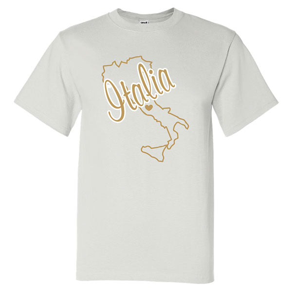 Gold Foil Map White T-Shirt