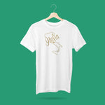 Italia gold foil map youth girls white t-shirt on a hanger