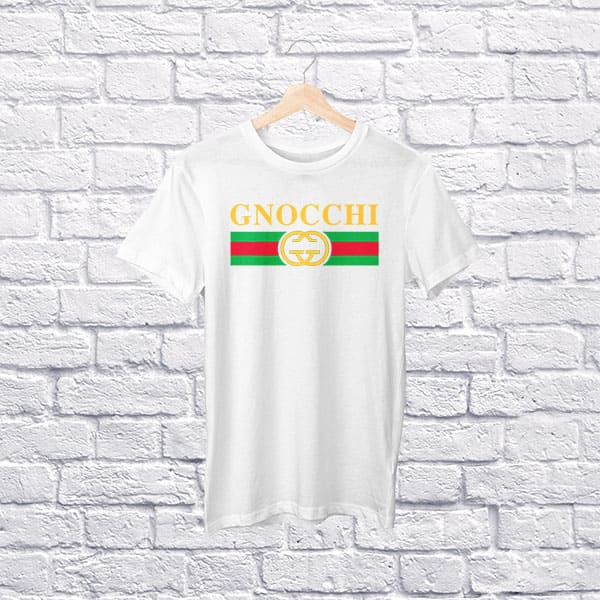Gnocchi youth white t-shirt on a hanger