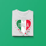 Italia hearts youth girls white t-shirt folded