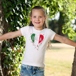 Italia hearts youth girls white t-shirt on a girl