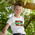 FBI Stamp youth white t-shirt on a boy