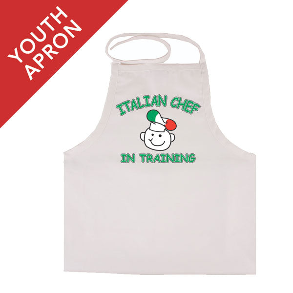 Italian Chef in Training White Youth Apron