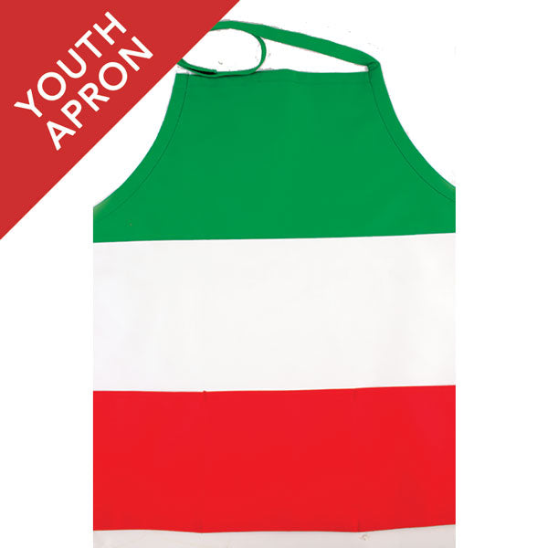 Green, White and Red Youth Apron