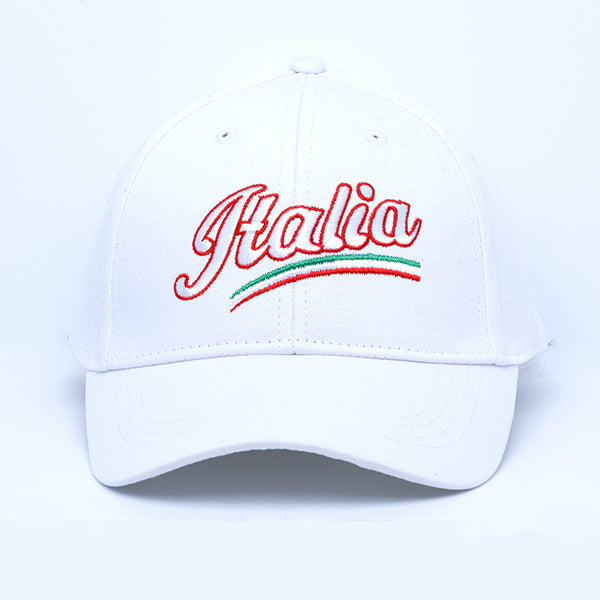 HT221-Italia Embroidered Baseball Hat (White)